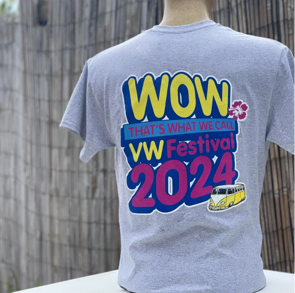 ADULT GREY WOW T SHIRT